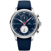 Replica IWC Portugieser Yacht Club Chronograph &quot;Orlebar Brown&quot; Edition Blue Dial Rubber Strap Men‘s Watch IW390704