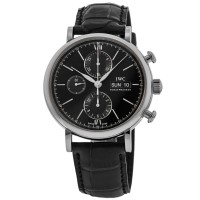 Replica IWC Portofino Chronograph 42mm Day-Date Black Dial Men‘s Watch IW391029
