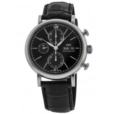 Replica IWC Portofino Chronograph 42mm Day-Date Black Dial Men‘s Watch IW391029