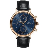 Replica IWC Portofino Chronograph Blue Dial Black Men‘s Watch IW391035