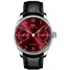 Replica IWC Portugieser Automatic 7 Day Power Reserve Burgundy Dial Men‘s Watch IW500714