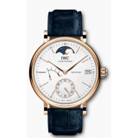 Replica IWC Portofino Hand Wound Moon Phase White Dial Men‘s Watch IW516409