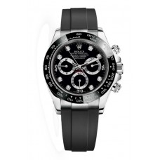 Replica Rolex Cosmograph Daytona Black Diamond Dial Rubber Strap Men‘s Watch M116519LN-0025