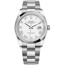Replica Rolex Datejust 36 White Roman Dial Women‘s Watch M126200-0008