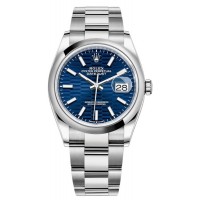 Replica Rolex Datejust 36 Blue Fluted-Motif Dial Women‘s Watch M126200-0022