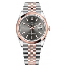 Replica Rolex Datejust 36 Steel &Everose Gold Slate Dial Women‘s Watch M126201-0013