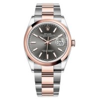 Replica Rolex Datejust 36 Steel &Everose Gold Slate Dial Women‘s Watch M126201-0014