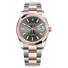 Replica Rolex Datejust 36 Steel &Everose Gold Slate Dial Women‘s Watch M126201-0014