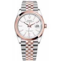 Replica Rolex Datejust 36 Steel &Everose Gold White Dial Women‘s Watch M126201-0017
