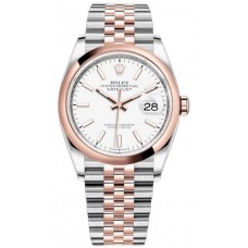 Replica Rolex Datejust 36 Steel &Everose Gold White Dial Women‘s Watch M126201-0017