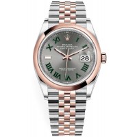 Replica Rolex Datejust 36 Steel &Everose Gold Slate Roman Wimbledon Dial Women‘s Watch M126201-0029