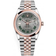 Replica Rolex Datejust 36 Steel &Everose Gold Slate Roman Wimbledon Dial Women‘s Watch M126201-0029