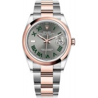 Replica Rolex Datejust 36 Steel &Everose Gold Slate Roman Wimbledon Dial Women‘s Watch M126201-0030