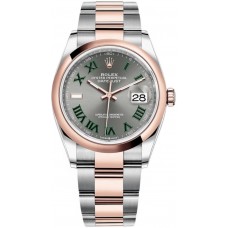 Replica Rolex Datejust 36 Steel &Everose Gold Slate Roman Wimbledon Dial Women‘s Watch M126201-0030
