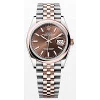 Replica Rolex Datejust 36 Steel &Everose Gold Chocolate Dial Women‘s Watch M126201-0043