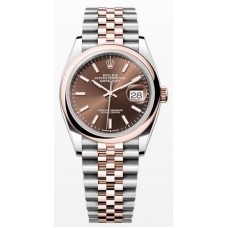 Replica Rolex Datejust 36 Steel &Everose Gold Chocolate Dial Women‘s Watch M126201-0043