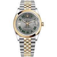 Replica Rolex Datejust 36 Steel &Yellow Gold Slate Roman Dial Women‘s Watch M126203-0035