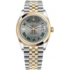 Replica Rolex Datejust 36 Steel &Yellow Gold Slate Roman Dial Women‘s Watch M126203-0035