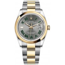 Replica Rolex Datejust 36 Steel &Yellow Gold Slate Roman Dial Women‘s Watch M126203-0036