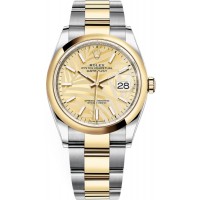 Replica Rolex Datejust 36 Steel &Yellow Gold Golden Palm-Motif Dial Women‘s Watch M126203-0038