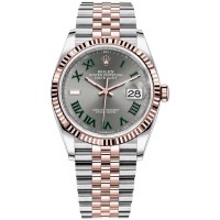 Replica Rolex Datejust 36 Steel &Everose Gold Slate Roman Dial Women‘s Watch M126231-0029