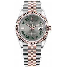 Replica Rolex Datejust 36 Steel &Everose Gold Slate Roman Dial Women‘s Watch M126231-0029