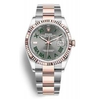 Replica Rolex Datejust 36 Steel &Everose Gold Slate Roman Dial Women‘s Watch M126231-0030