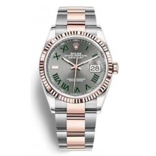 Replica Rolex Datejust 36 Steel &Everose Gold Slate Roman Dial Women‘s Watch M126231-0030