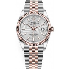 Replica Rolex Datejust 36 Steel &Everose Gold Silver Palm-Motif Dial Women‘s Watch M126231-0031 Replica Rolex Datejust 36 Steel &Everose Gold Silver Palm-Motif Dial Women‘s Watch M126231-0031