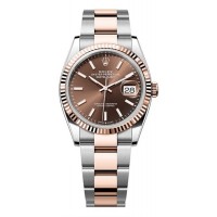 Replica Rolex Datejust 36 Steel &Everose Gold Chocolate Dial Women‘s Watch M126231-0044