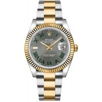 Replica Rolex Datejust 36 Steel &Yellow Gold Slate Roman Dial Women‘s Watch M126233-0036