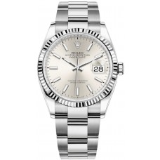 Replica Rolex Datejust 36 Steel &White Gold Silver Dial Women‘s Watch M126234-0014
