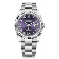 Replica Rolex Datejust 36 Aubergine Diamond Pave Roman Dial Women‘s Watch M126234-0022