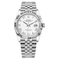 Replica Rolex Datejust 36 Steel &White Gold White Roman Dial Women‘s Watch M126234-0025