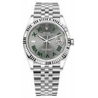 Replica Rolex Datejust 36 Steel &White Gold Slate Roman Dial Women‘s Watch M126234-0045