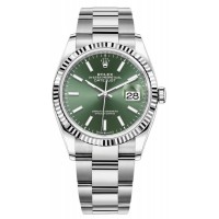 Replica Rolex Datejust 36 Steel &White Gold Mint Green Dial Women‘s Watch M126234-0052