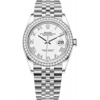 Replica Rolex Datejust 36 White Gold &Diamonds White Roman Dial Women‘s Watch M126284RBR-0017 Replica Rolex Datejust 36 White Gold &Diamonds White Roman Dial Women‘s Watch M126284RBR-0017