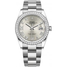 Replica Rolex Datejust 36 White Gold &Diamonds Silver Pave Roman Dial Women‘s Watch M126284RBR-0022 Replica Rolex Datejust 36 White Gold &Diamonds Silver Pave Roman Dial Women‘s Watch M126284RBR-0022