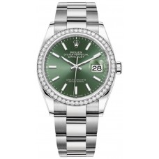 Replica Rolex Datejust 36 White Gold &Diamonds Mint Green Dial Women‘s Watch M126284RBR-0044 Replica Rolex Datejust 36 White Gold &Diamonds Mint Green Dial Women‘s Watch M126284RBR-0044