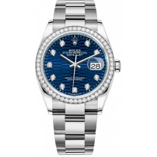 Replica Rolex Datejust 36 White Gold &Diamonds Blue Fluted-Motif Diamond Dial Women‘s Watch M126284RBR-0050 Replica Rolex Datejust 36 White Gold &Diamonds Blue Fluted-Motif Diamond Dial Women‘s Watch M126284RBR-0050
