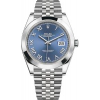 Replica Rolex Datejust 41 Blue Roman Dial Jubilee Bracelet Men‘s Watch M126300-0018