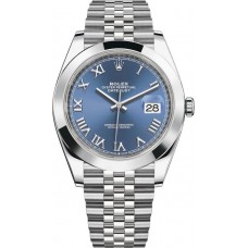 Replica Rolex Datejust 41 Blue Roman Dial Jubilee Bracelet Men‘s Watch M126300-0018