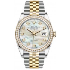Replica Rolex Datejust 41 Steel &Yellow Gold Mother of Pearl Diamond Dial Custom Diamond Bezel Unisex Watch M126303-0018-CD Replica Rolex Datejust 41 Steel &Yellow Gold Mother of Pearl Diamond Dial Custom Diamond Bezel Unisex Watch M126303-0018-CD