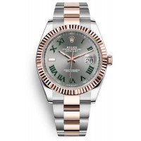 Replica Rolex Datejust 41 Steel and Everose Gold Wimbledon Dial Oster Band Men‘s Watch M126331-0015