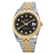 Replica Rolex Datejust 41 Black Diamond Dial Jubilee Men‘s Watch M126333-0006