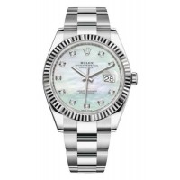 Replica Rolex Datejust 41 Mother of Pearl Diamond Dial Men‘s Watch M126334-0019