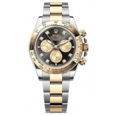 Replica Rolex Cosmograph Daytona and Yellow Gold Black and Golden Diamond-Set Dial Men‘s Watch M126503-0002