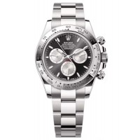 Replica Rolex Cosmograph Daytona White Gold Black and Steel Dial Men‘s Watch M126509-0001