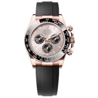 Replica Rolex Cosmograph Daytona Rose Gold Sundust and Black Dial Oysterflex Men‘s Watch M126515LN-0006