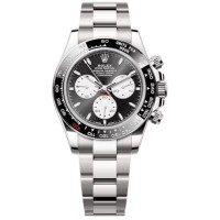 Replica Rolex Cosmograph Daytona White Gold Black and White Dial Black Bezel Men‘s Watch M126529LN-0001